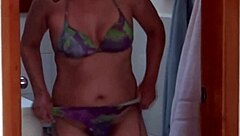 Hot wife gets hotel owner's cum on her big tits