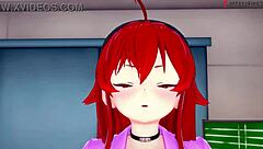 eris gives blowjob at gym in mushoku tensei 3