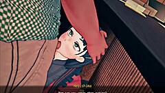 Sister's Secret Blowjob Under Counter at Work