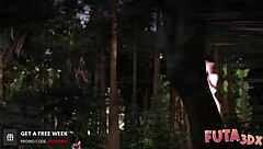 Hot futa babes banging outdoors, wow!