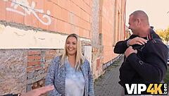 Old man seduces big-boobed woman for sex with her boyfriend