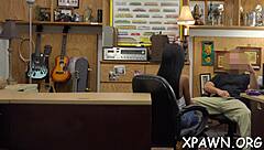 naked couple feels horny passion in shop