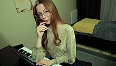 Babe with long hair unleashes passion sensually