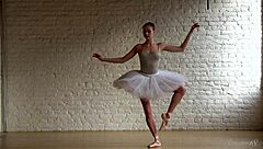 Is lovely ballerina annett a performing a sensual nude ballet with flexible moves?