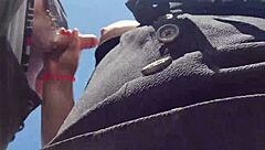 Chubby Cutie Gives Pov Outdoor Blowjob With Big Tits And Plays With Cum