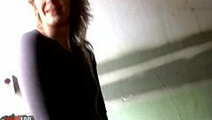 Skinny french blonde milf works in the warehouse for money