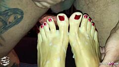 Young Germans Cum On Feet In Amateur Sex!