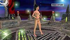 An animated cartoon porn video of an Indian bhabhi in sexy positions masturbating with a candle 😏