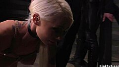 Busty Blonde Slave Anal Fucked Hard!