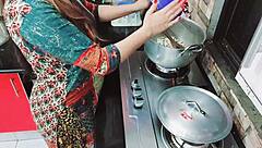 Old Indian wife gets fucked in the kitchen