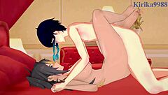 La Signora, Dehya, and Venti in a Genshin Impact hentai scene