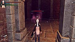 Knight Girl Plays Dungeons with Shaved Pussy and Cumshot Part 1