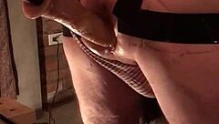 Gay sissy FHIL's last night's solo pleasure with a machine