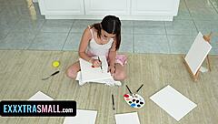 Petite Painter Craves Tutor's Big Cock in Her Juicy Pussy