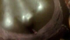 Black beauty in panties on fake pussy, silly video