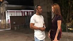 horny on street, handsome black guy offers bareback anal