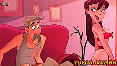 Uma novinha diabinha em lingerie vermelha provocou o velho.