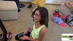 Petite Brunette Kacie Castle Blows Monster Cock POV