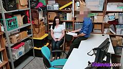 Raven's tight slit stretched by officer's massive hard cock