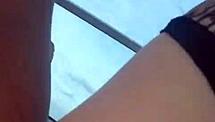 Hot trans woman enjoys a ride on the boat