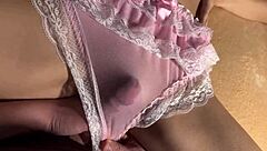 Horny Ex Allows Pussy Rub Leading to Creamy Cum Through Panties.