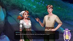 Anime game with hot redhead MILF and cumshots