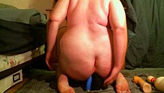 Fat BBW Whore Self-Fucks Her Gaping Ass