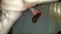 Milf rips clothes to squirt with big dildo