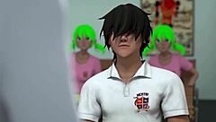 Horny stacked principal milf fucked doggystyle in front of class at hentai sex school