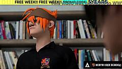 Horny stacked principal milf fucked doggystyle in front of class at hentai sex school