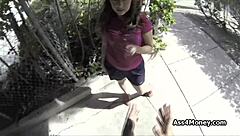 broke teen sucks cock at payphone in public pov