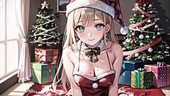 Merry Christmas hentai featuring girls and their wet pussies