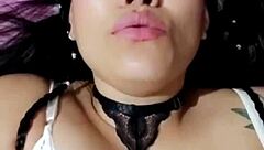 Beautiful brunette flashes tits and ass in pleasure