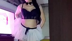 The colombian brunette bunny shows her wet pussy.