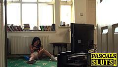 Pascal enjoyed playing with the petite chick using toys