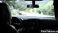 Petite teen passes driving test and gets to experience instructor’s big dick