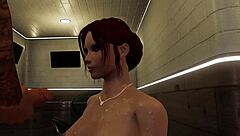 bribing security with anal blowjob and cumshot in fetish cartoon