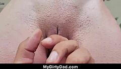 Stepfather surprises teenage cam girl and gives her a hot creampie surprise
