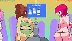 Cartoon porn with animated kissing and blowjob scenes
