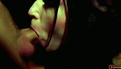 Gothic girls in leather enjoy a group session with piercings