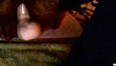 Sissy whore rides thick dildo in stockings