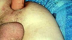 Twink soloboy plays with dildo and gets creampie on webcam