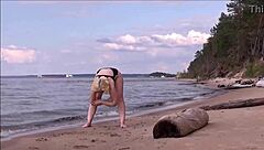 Beautiful amateur in a bathing suit, homemade video