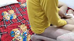 Indian Desi Girlfriend's Pussy in Homemade 3some with Bent Over Riding