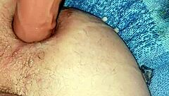 Twink soloboy plays with dildo and gets creampie on webcam