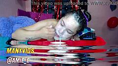 POV amateur gets extreme deepthroat and face fucking