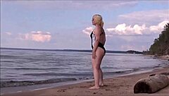 Beautiful amateur in a bathing suit, homemade video