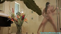 Lesbian Sinn Sage Loves Strapon Shower Fuck!