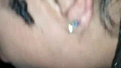 Sloppy blowjob in car ends with swallow