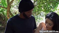 Exotic Maya Bijou Overjoyed by Outdoor BBC Doggystyle Insertion!